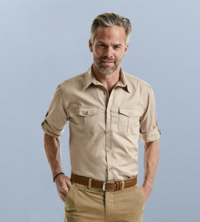 Russell Men's Roll Sleeve Shirt