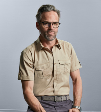 Russell Mens Roll SSL Shirt