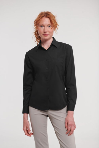 Russell Ladies LSL PC Poplin Shirt